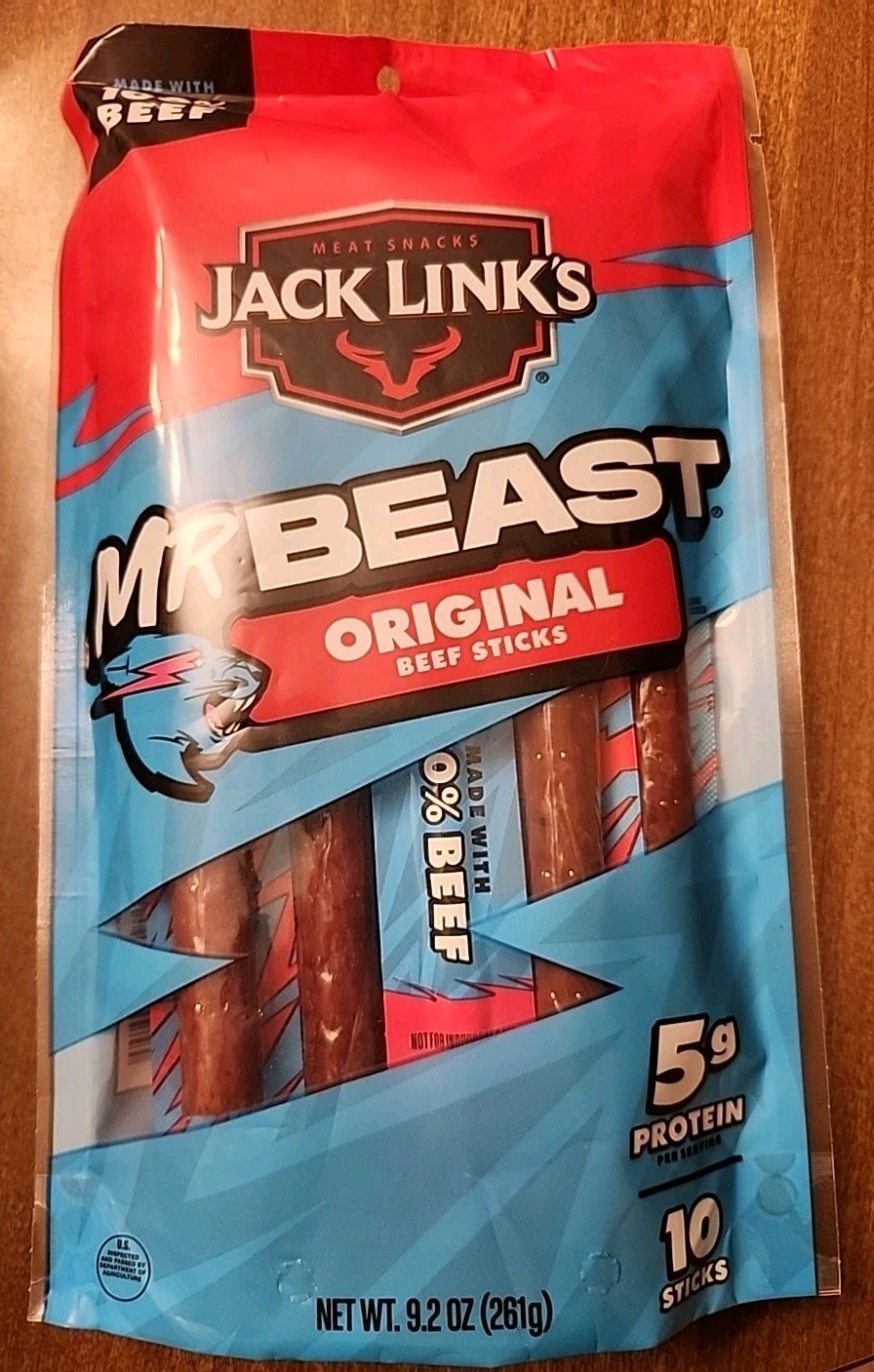 Jack Links Mr Beast Original Beef Sticks Snacks Six Packages Lot Of 60 Sticks