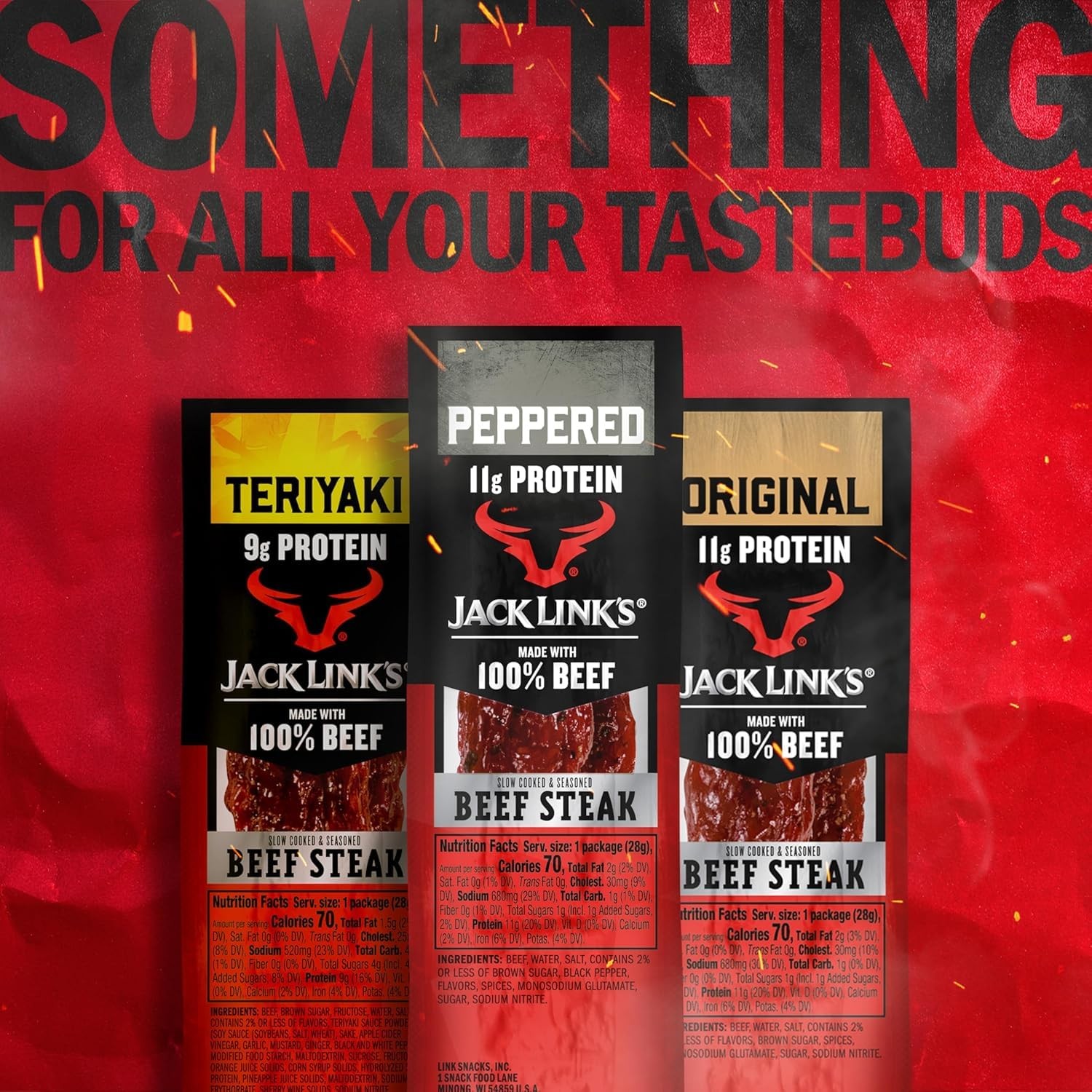 Jack Link’s Peppered Beef Jerky Steaks – Ready 12 Ounce (Pack of 1), No Color