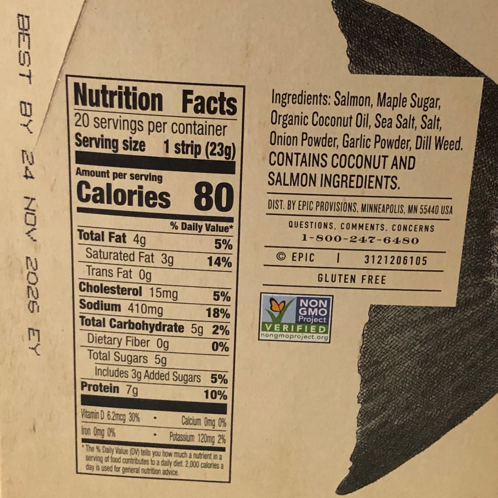 EPIC Smoked Maple Salmon Strip, 10 — 9.8 Oz