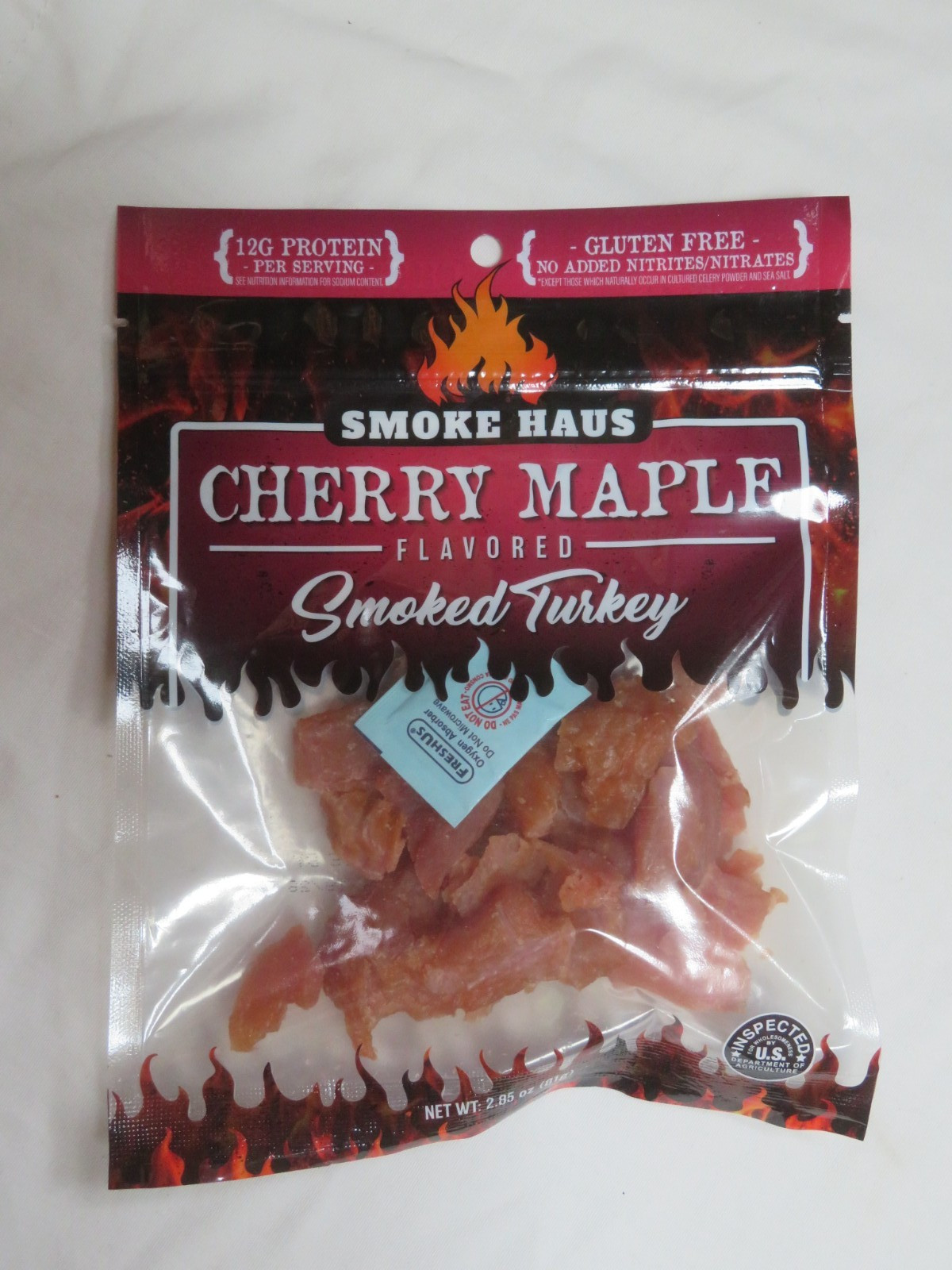 (2) Bags Smoke HausCherry Maple Flavored Smoked Turkey Jerky 2.85 Oz Each