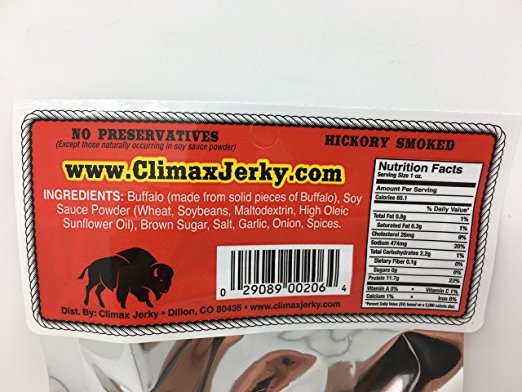 Climax BEST Premium Natural 1.75 OZ. Teriyaki Buffalo Jerky – 30 Pack