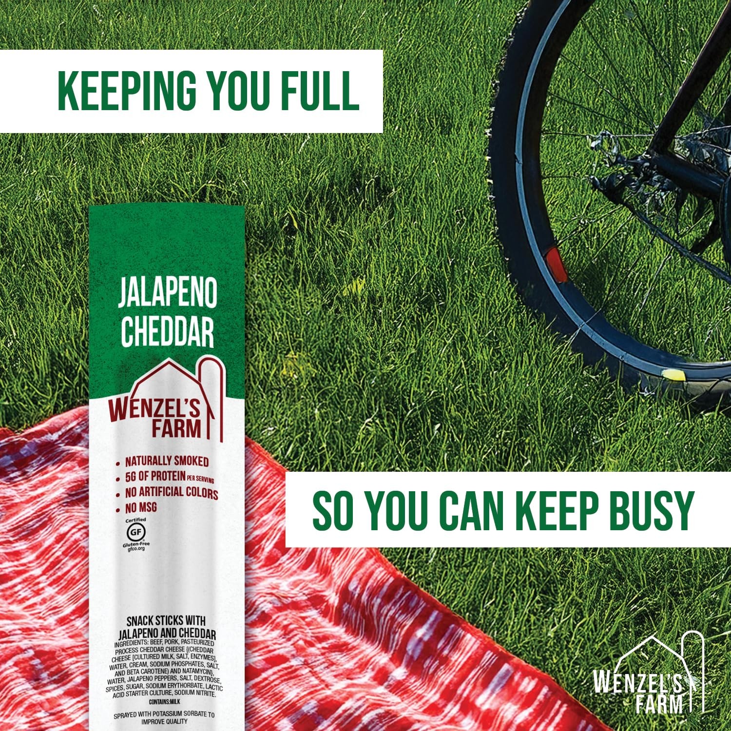 Wenzel’s Farm Jalapeno Cheddar Sticks │Snack Sticks │ Flavorful, Naturally Sm…