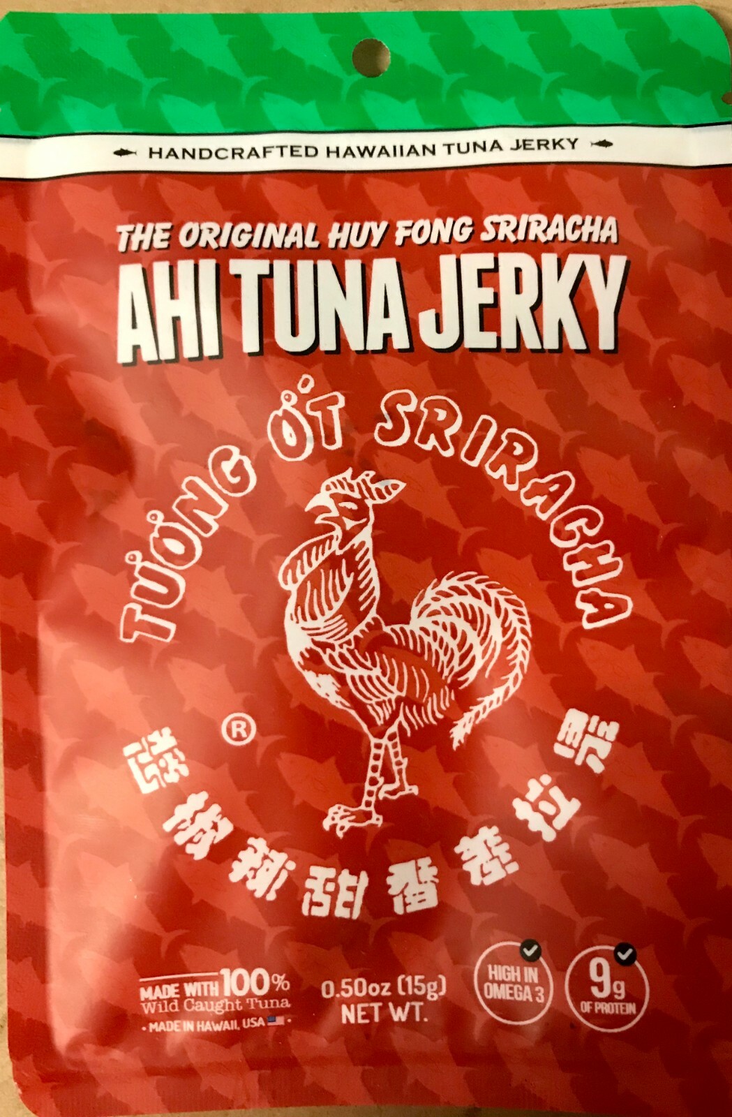 3 packs of Kaimana Jerky Ahi Tuna 0.5 oz. Sriracha. All Natural. Free Shipping