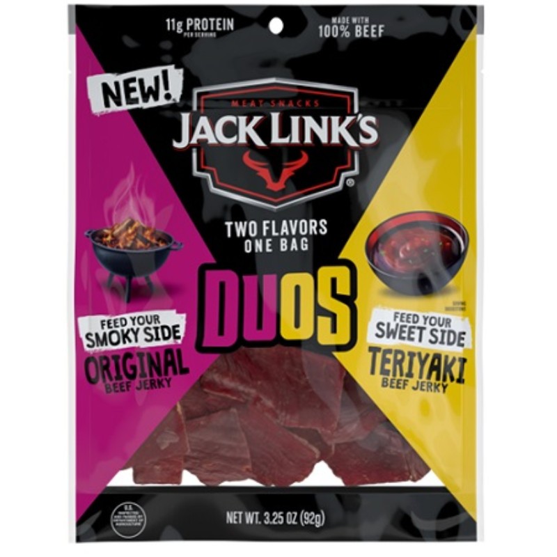 2x Jack Link’s Duos Original & Teriyaki Beef Jerky Snacks New Lot 3.25oz