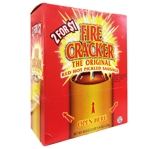 Penrose Fire Cracker Original Red Hot Pickled Sausage .875 Oz, Box of 50 Count