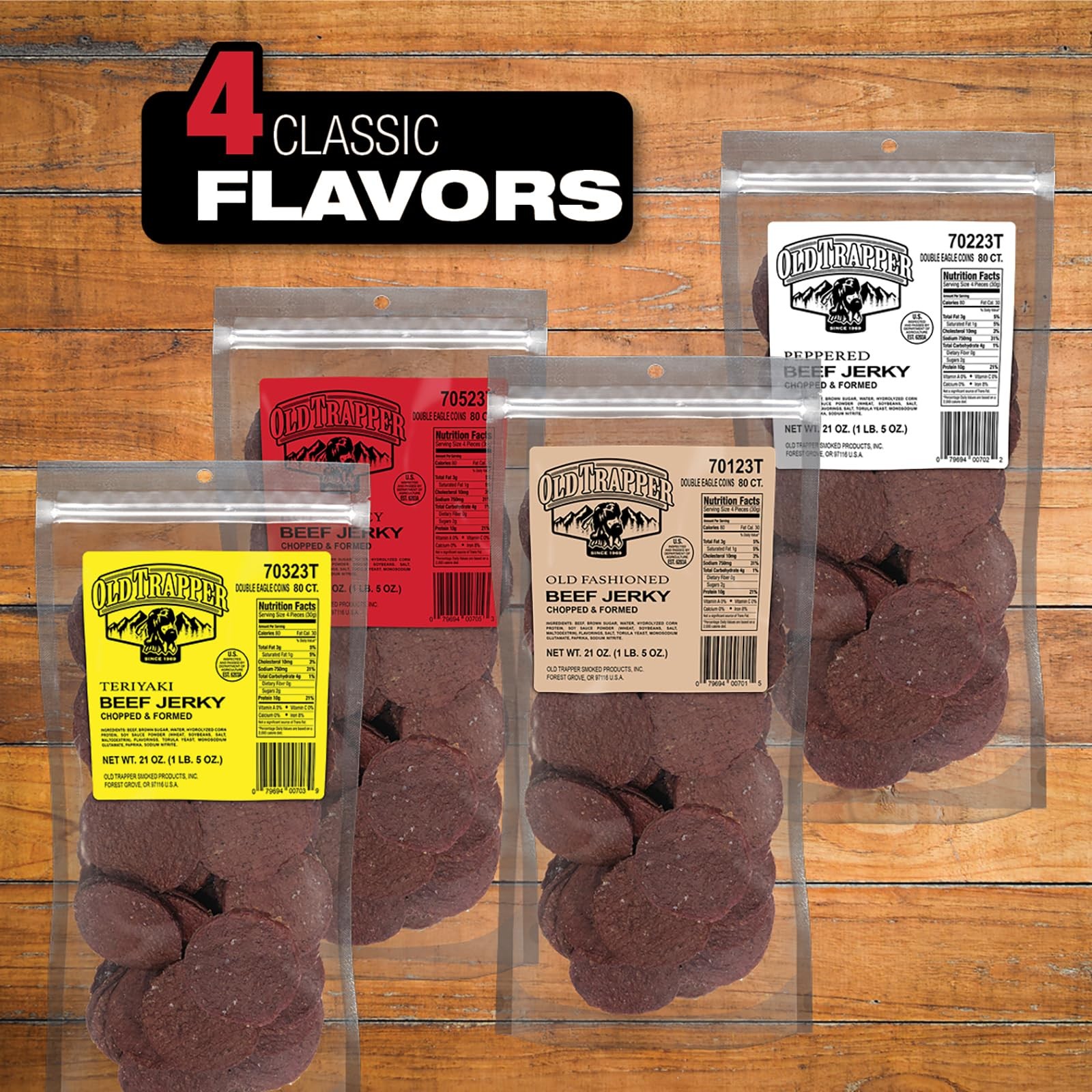 Old Trapper Double Eagle Beef Jerky, Hot & Spicy Flavor, 21 Ounce (Pack of 1)