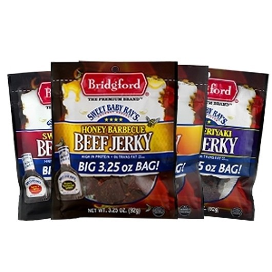 Bridgford Sweet Baby Rays 2 Flavor of 3.25 Ounce Beef Jerky, 24 Count, 1 Per