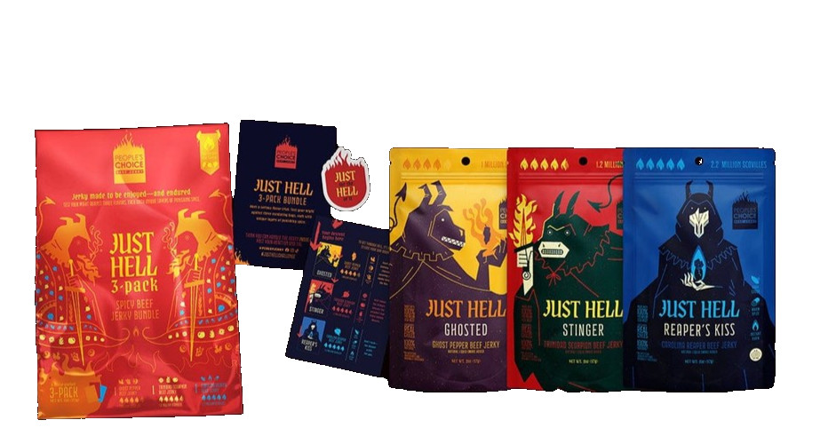 HOT & Spicy Beef Jerky Ghost, Scorpion, Reaper 2 oz 3Pk People’s Choice Our Shop