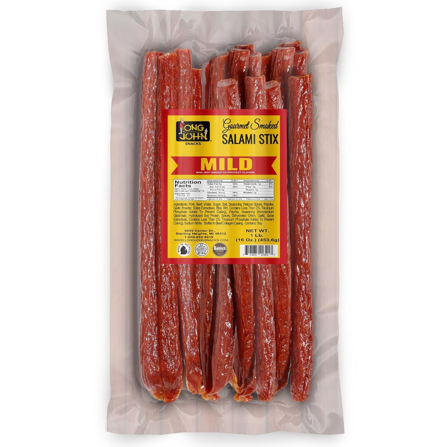 Dried Salami Sticks Mild Long John Snacks 16 Oz Dried Salami Snacks