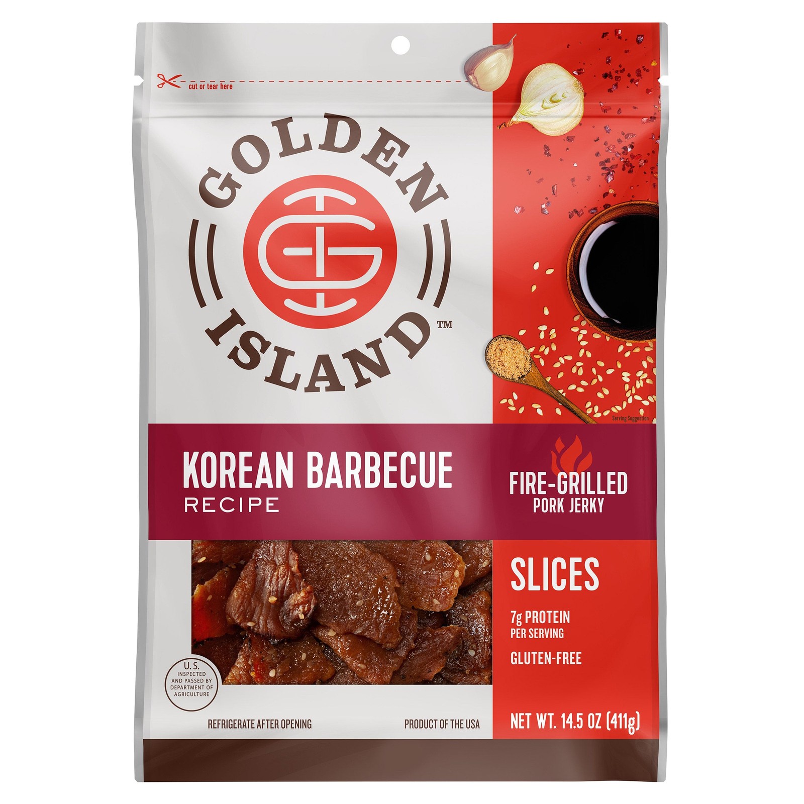 GOLDEN ISLAND KOREAN BBQ PORK JERKY 14.5 OZ