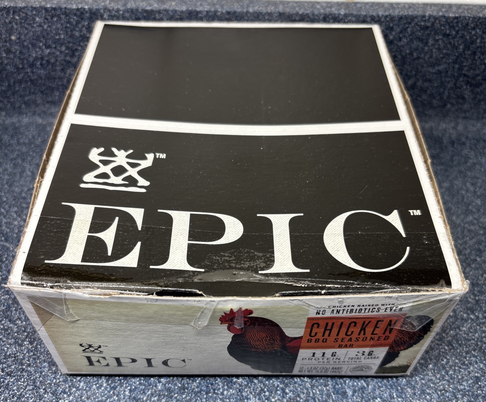 BB 1/30/26 EPIC BBQ Chicken Protein Bar Keto Paleo Jerky 12 ct 1.3oz bars Box