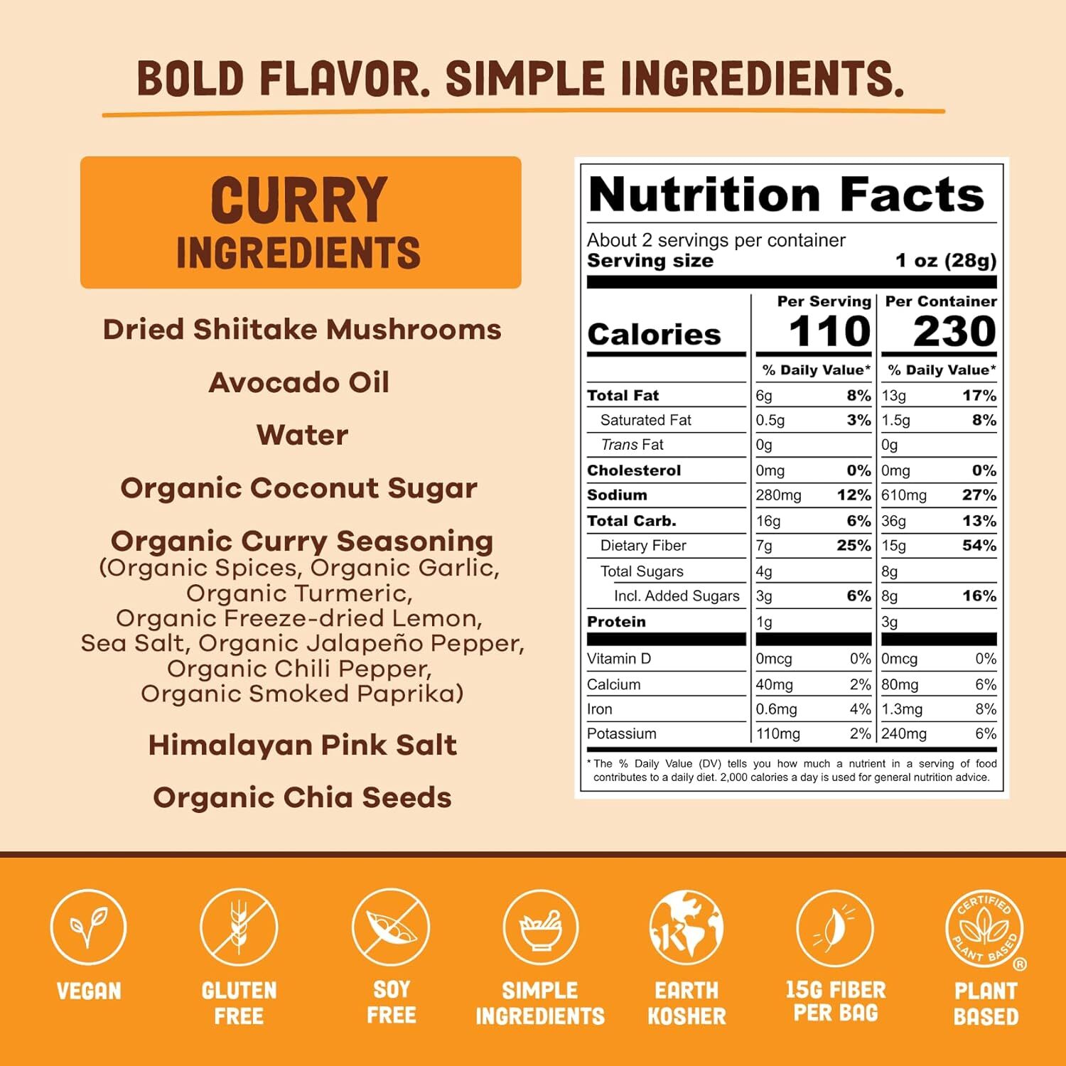 Pan’s Mushroom Jerky Curry Mushroom Jerky 2.2oz