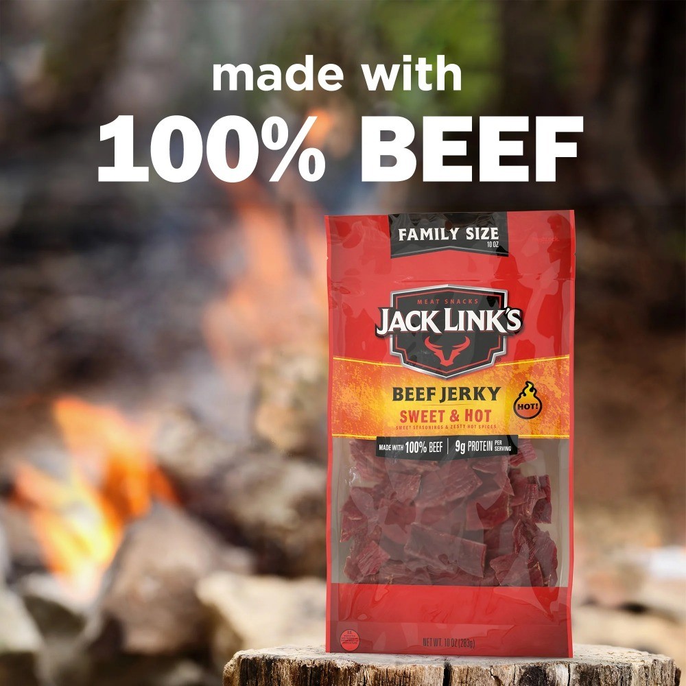 Sweet and Hot Beef Jerky Premium Quality Tender Meat Snack 10 oz Natural Protein