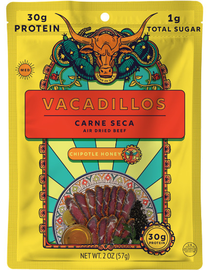 8 BAGS – ONE POUND Vacadillos Chipotle Honey Carne Seca FACTORY FRESH KETO