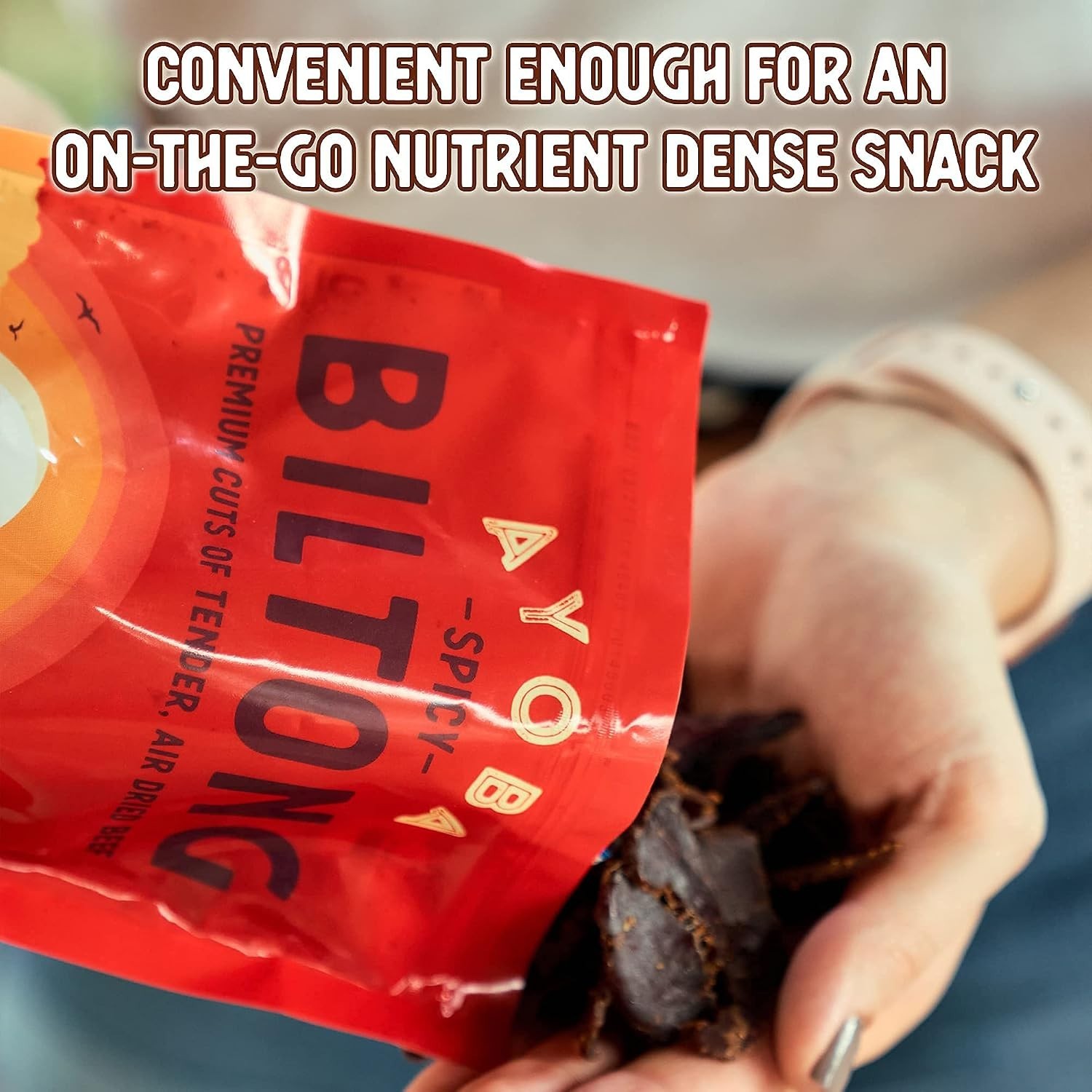 Gluten Free Air Dried Beef Biltong Slices 2 Ounce Pack of 3 South African Snack
