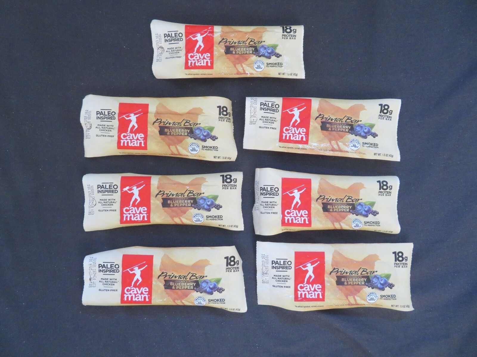(7) Cave Man Chicken Primal Bar Blueberry & Pepper Paleo 1.5 Oz Each #6