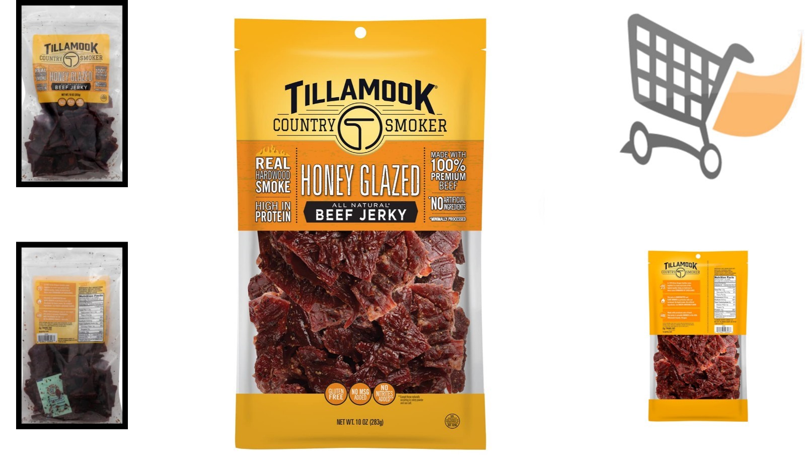Hardwood Smoked Beef Jerky Honey Glazed 10oz Protein Snack Portable