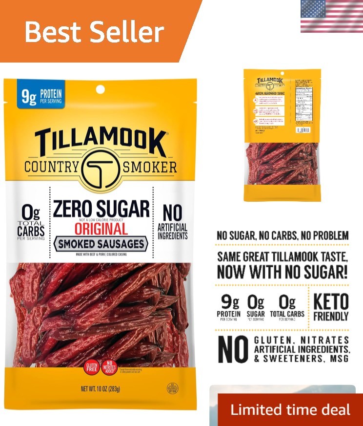 On-the-Go Keto Friendly Zero Sugar Meat Sticks – 10oz Packed with 9g Protein
