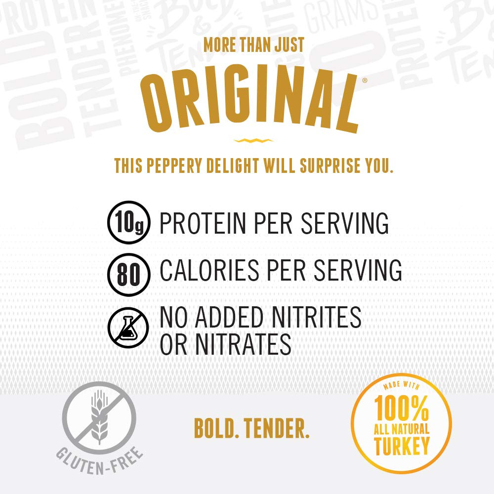 Perky Jerky Original Turkey Jerky, 14oz – Low Sodium – 10g Protein per Serving –