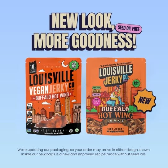 Louisville Vegan Jerky Buffalo Hot Wing Vegan and Vegetarian Meat LipSmacki…