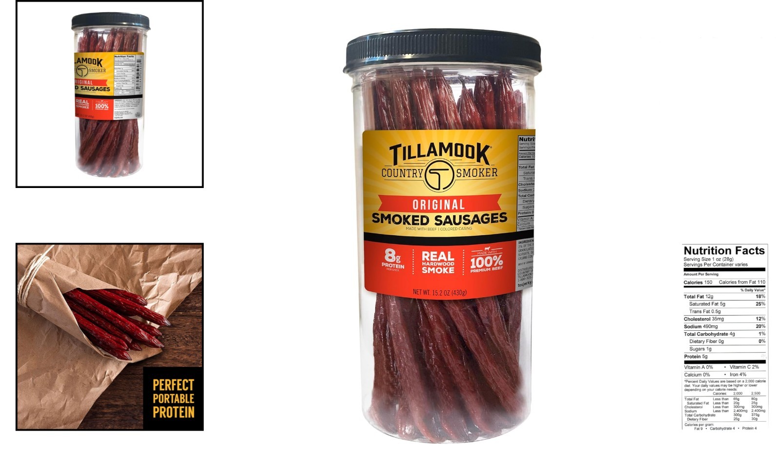 Hardwood Smoked Beef Sausages, 20 Count Keto Snack – Family Favorite