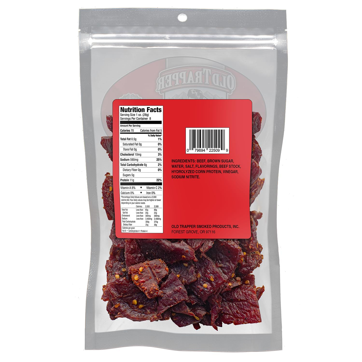 Beef Jerky, Hot & Spicy 8 Ounce Individual Pack, Tender and Spicy Meat Snacks fo