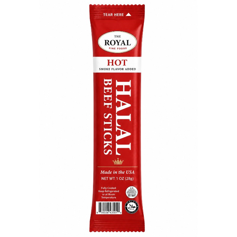5x Royal Halal Hot Beef Stick Spicy Meat Snack Jerky Protein Bulk New Pack 1oz