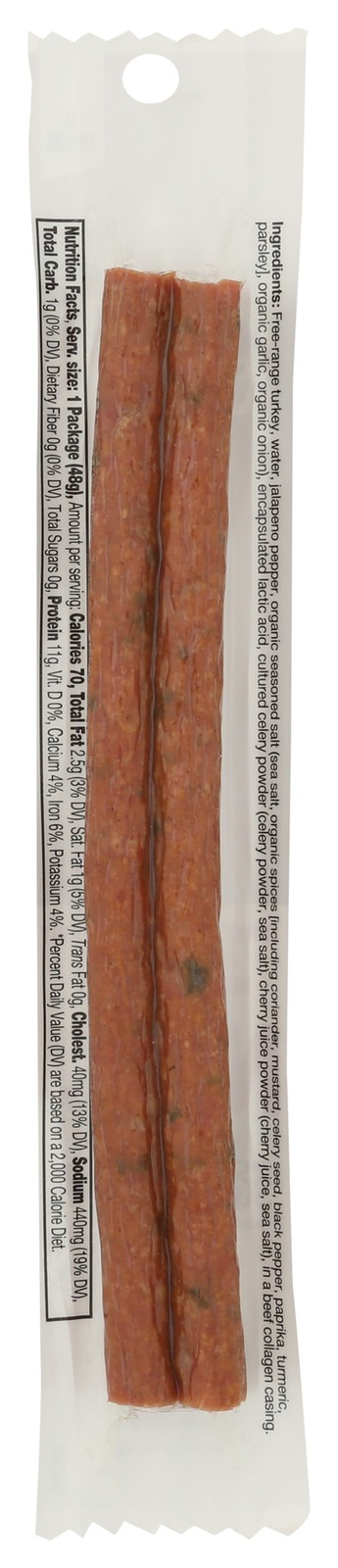 Nick’S Sticks Spicy Free Range Turkey Meat 1.7 Oz Snack 25 Pack