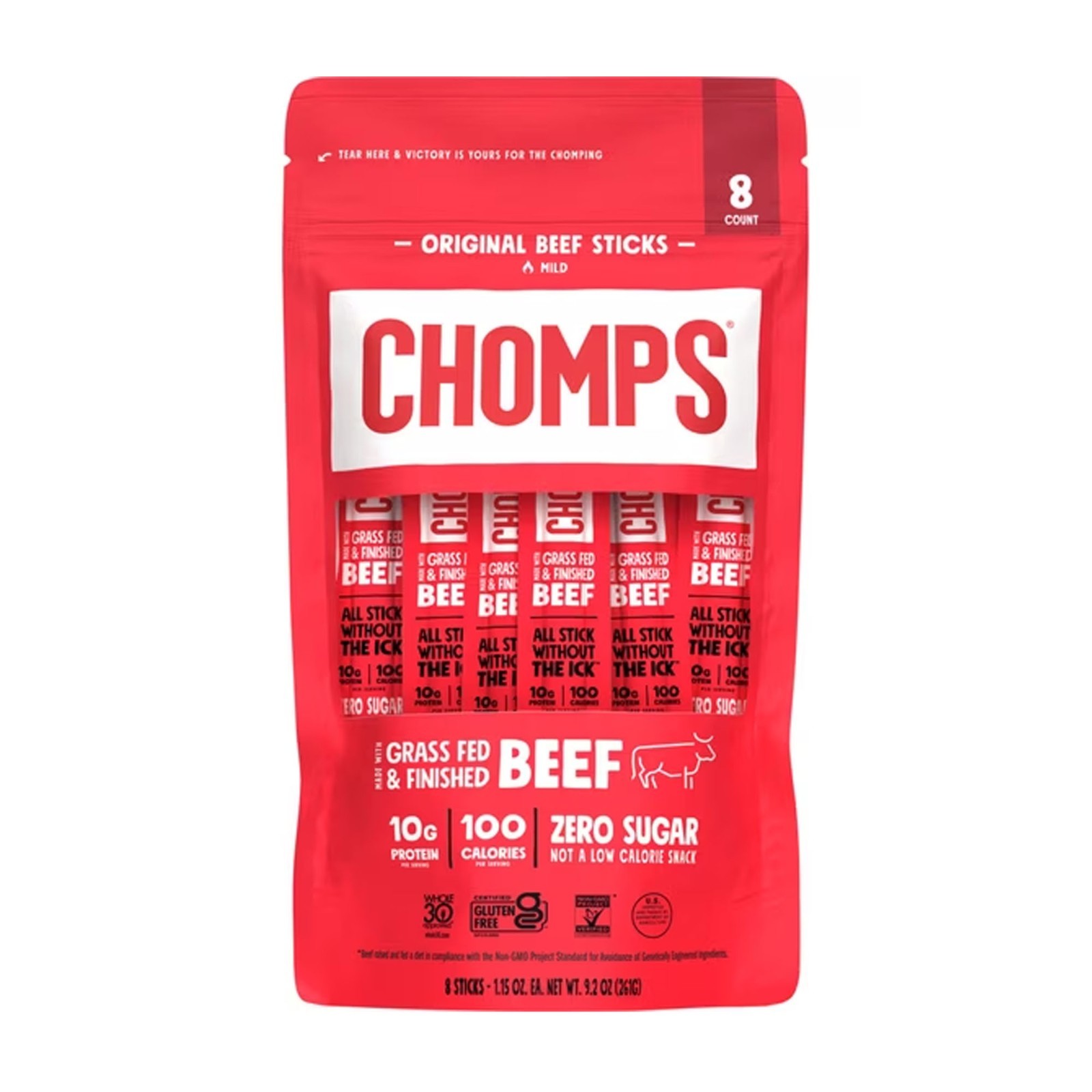 Chomps Grass-Fed And Finished Original Beef Jerky Meat Snack FREESHIPS