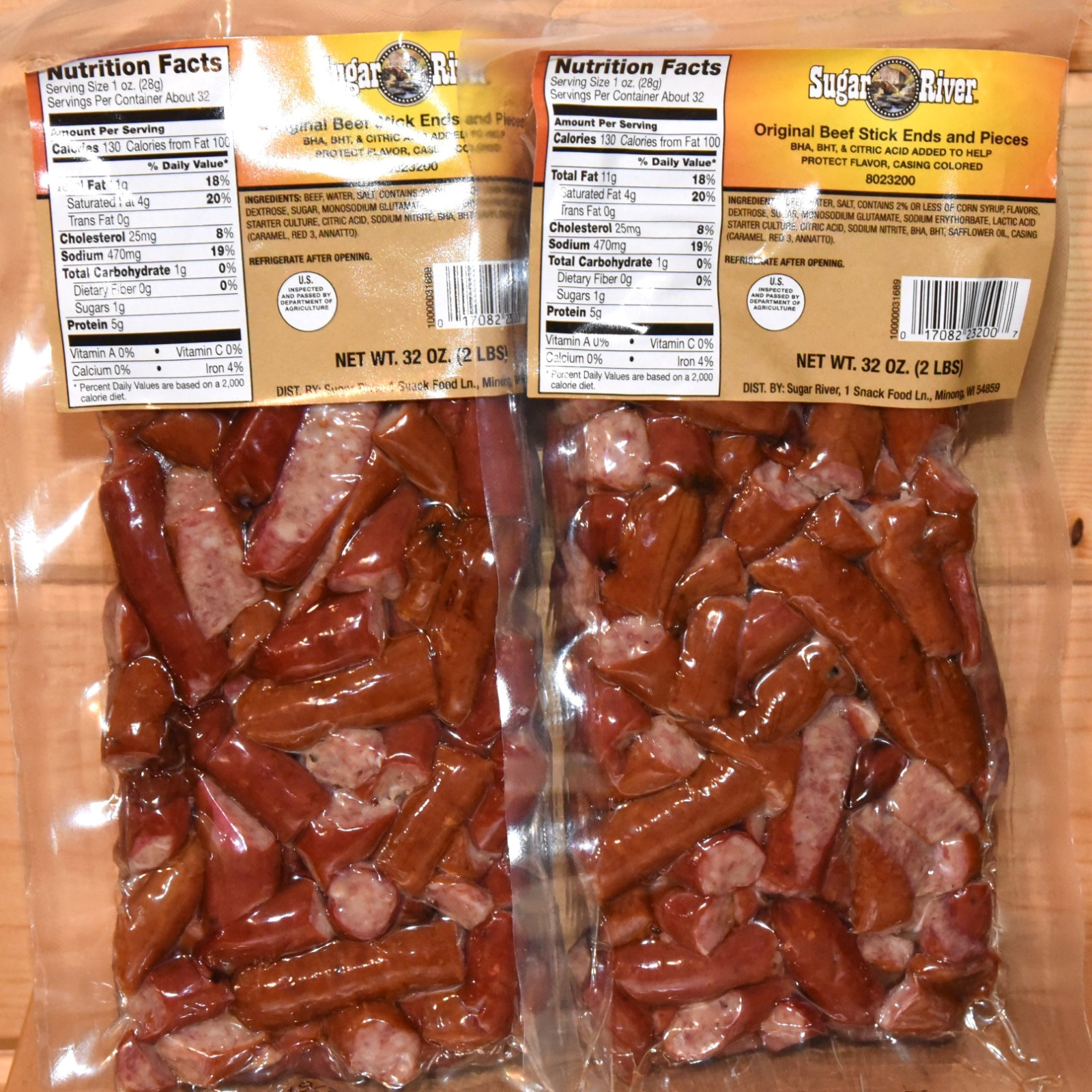 ORIGINAL Beef Stick Ends/Pieces BULK 4 Pounds (2x 2 lbs) Sugar River SNACKS
