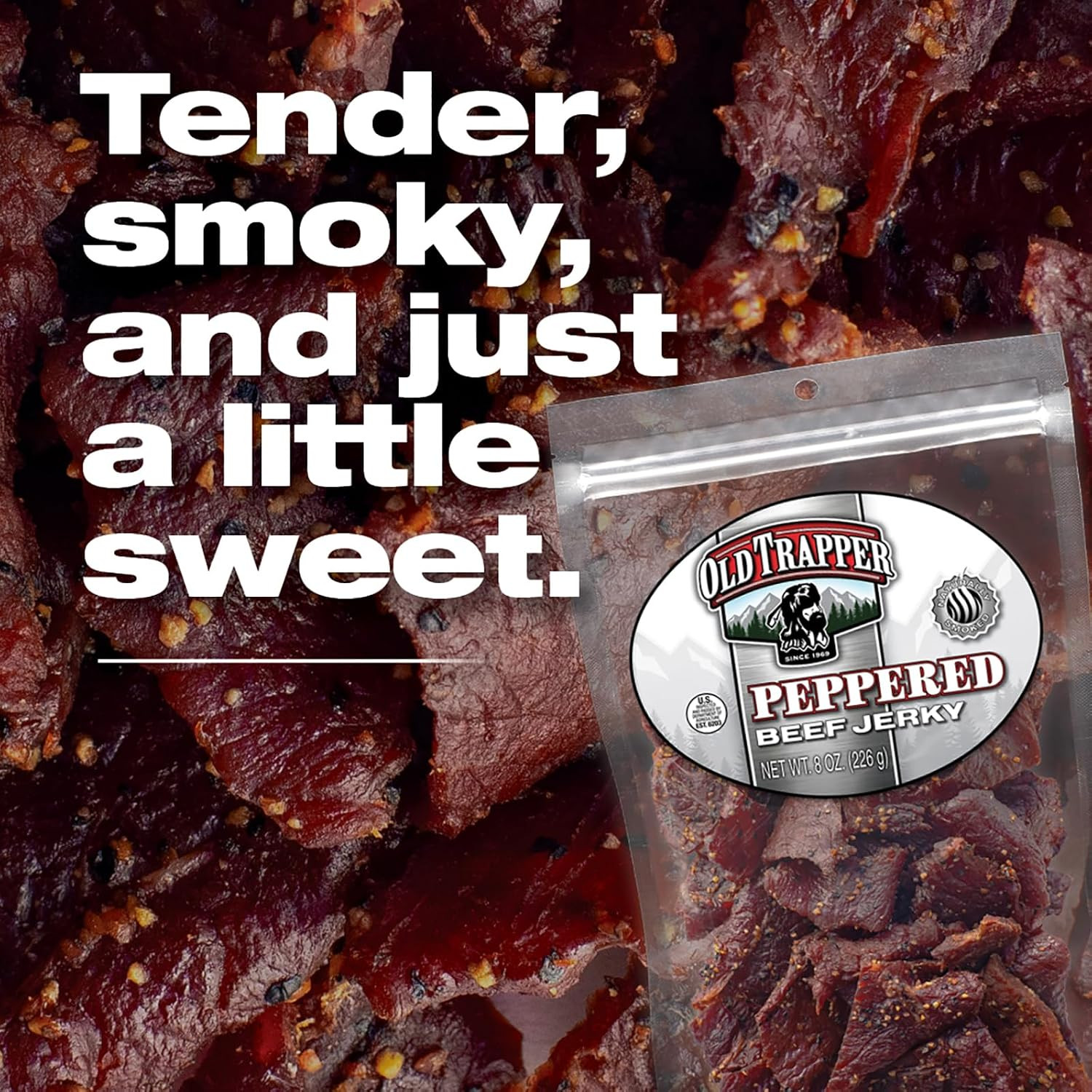 Peppered Beef Jerky 8 oz High Protein Snack