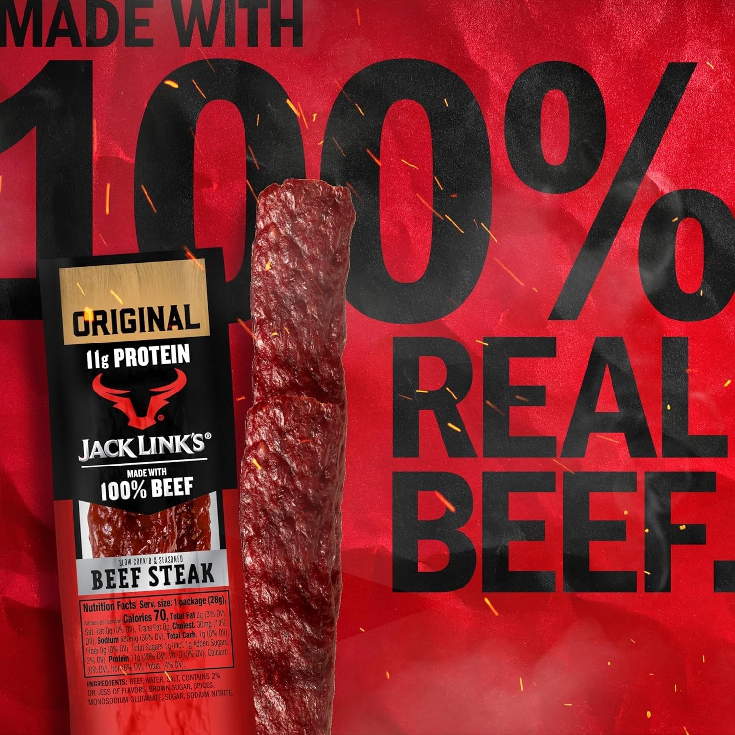 Jack Link’s Premium Cuts Beef Steak, Original, 1 oz., 12 Count – Great Protei…