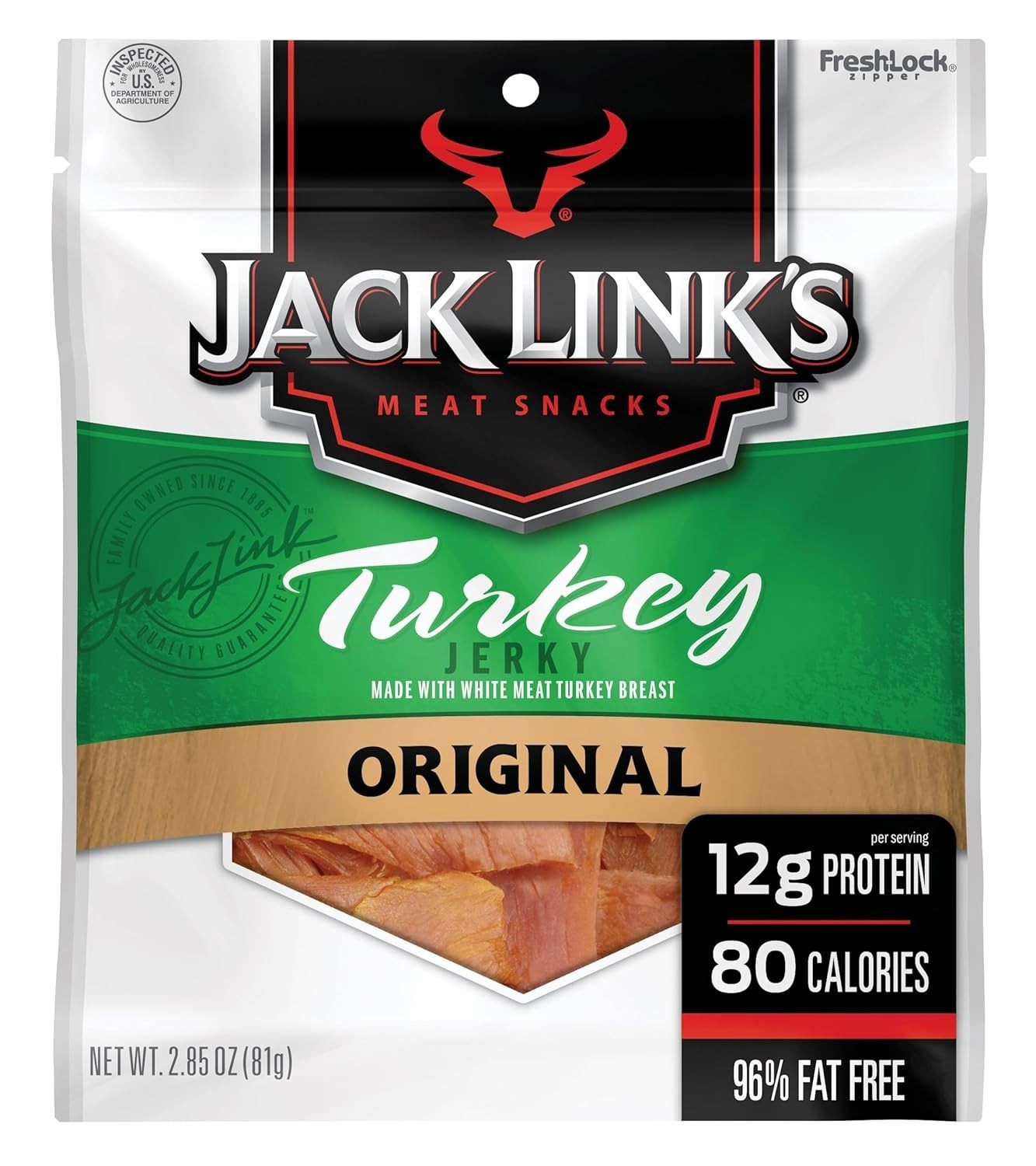 Turkey Jerky, Original Jerky Bag – Flavorful Snack, Ready to Eat Protein Snack w