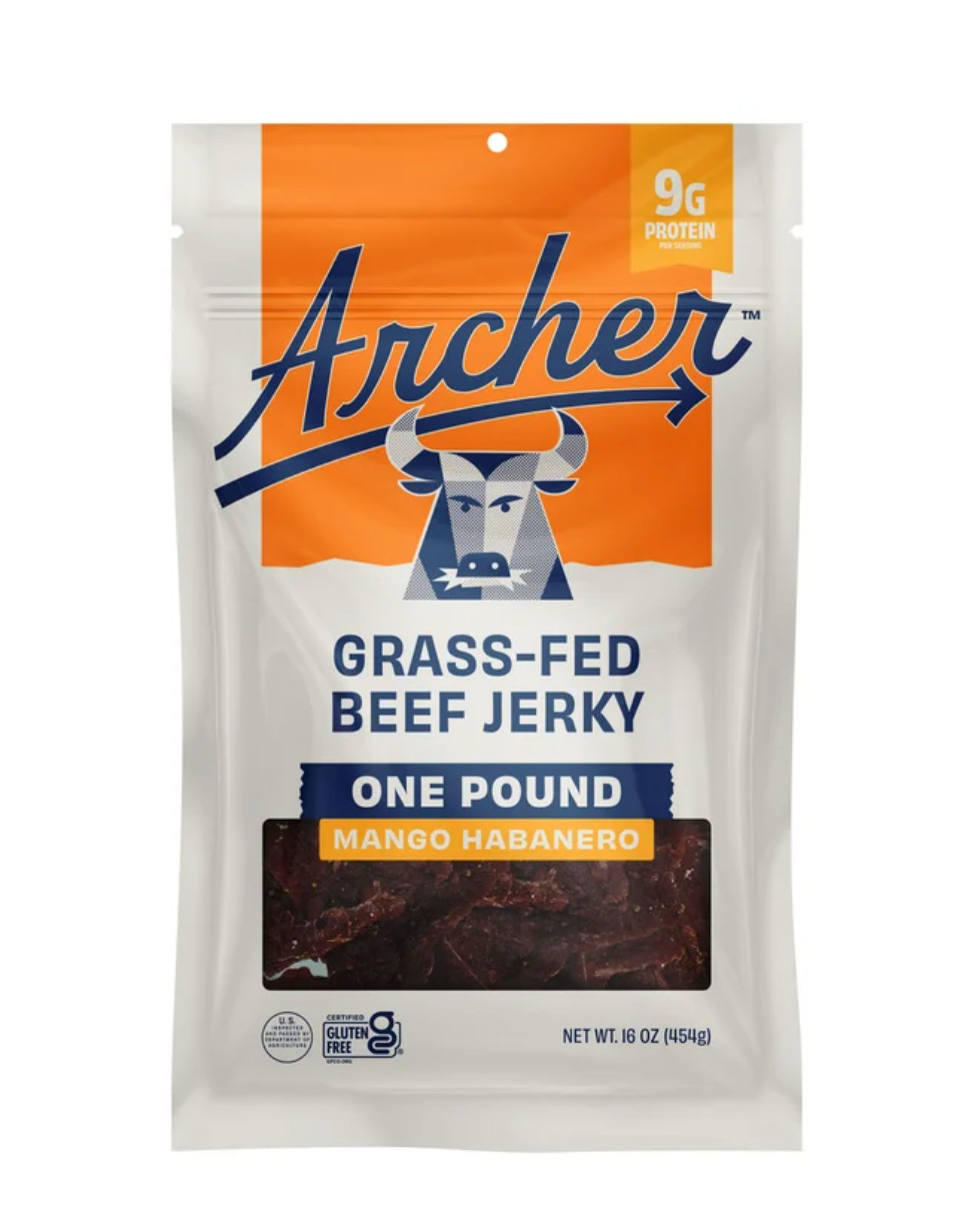 Country Archer Grass-Fed Beef Jerky, Mango Habanero, 16 oz (1 lb) Bag
