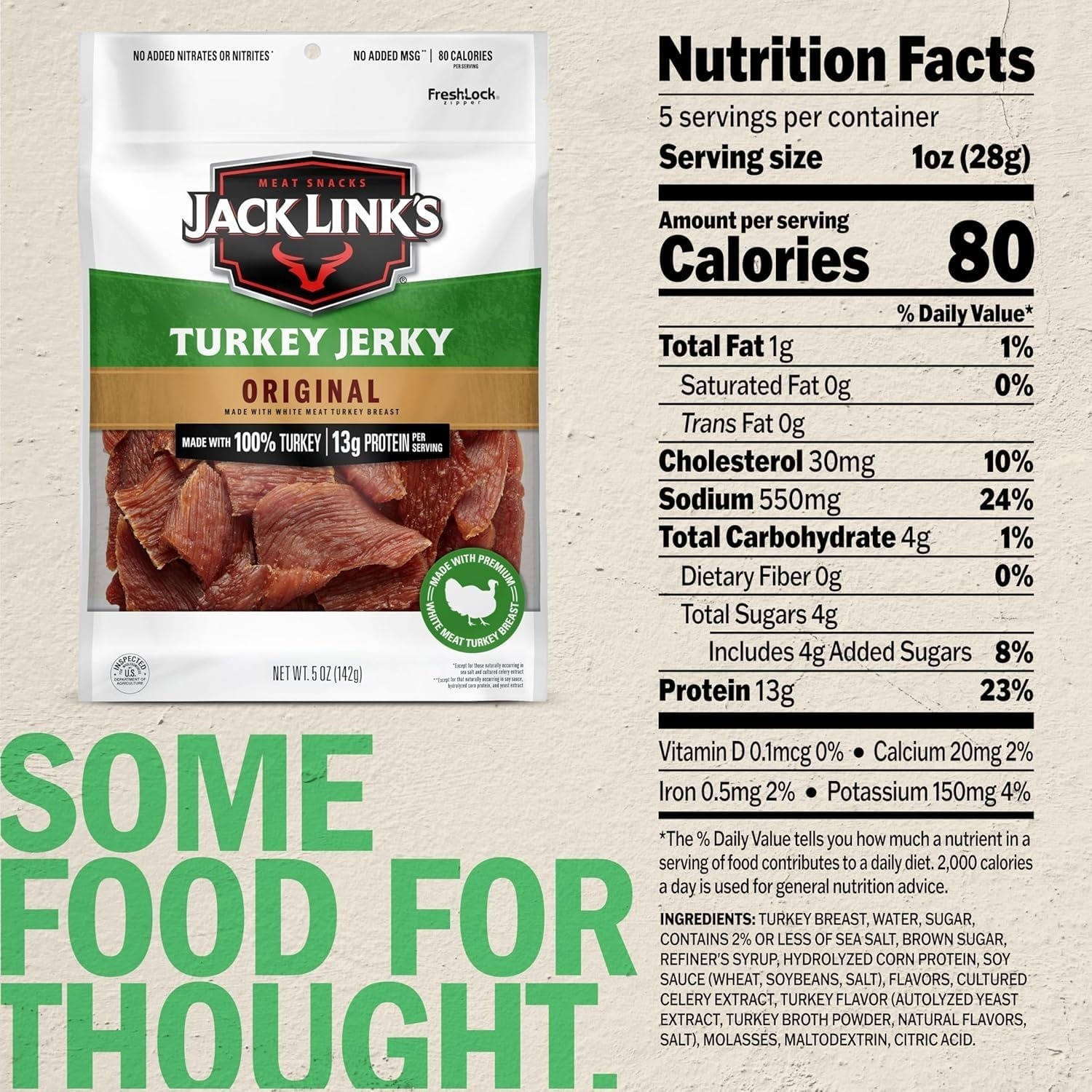 Jack Link’s Original Turkey Jerky 5 oz – High Protein Snack