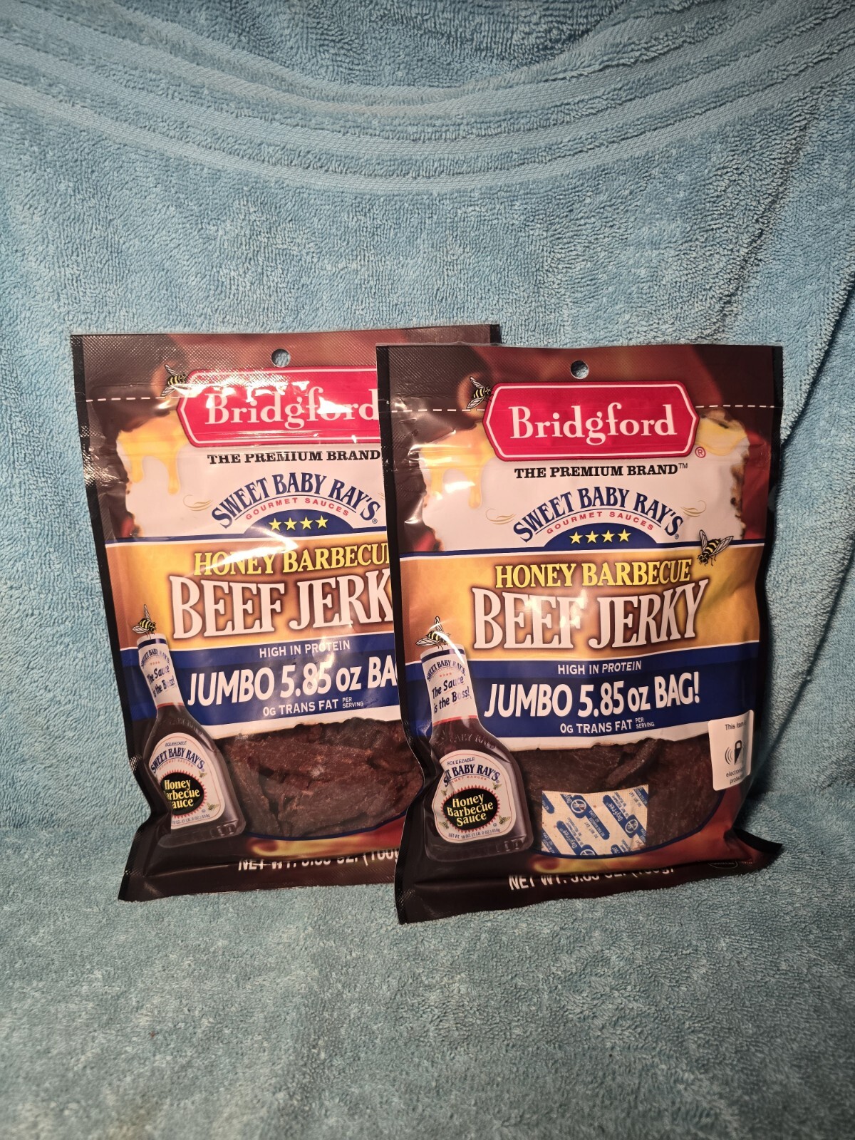 2 X Bridgford Sweet Baby Rays Honey Barbecue Beef Jerky Jumbo 5.85 oz Free Ship