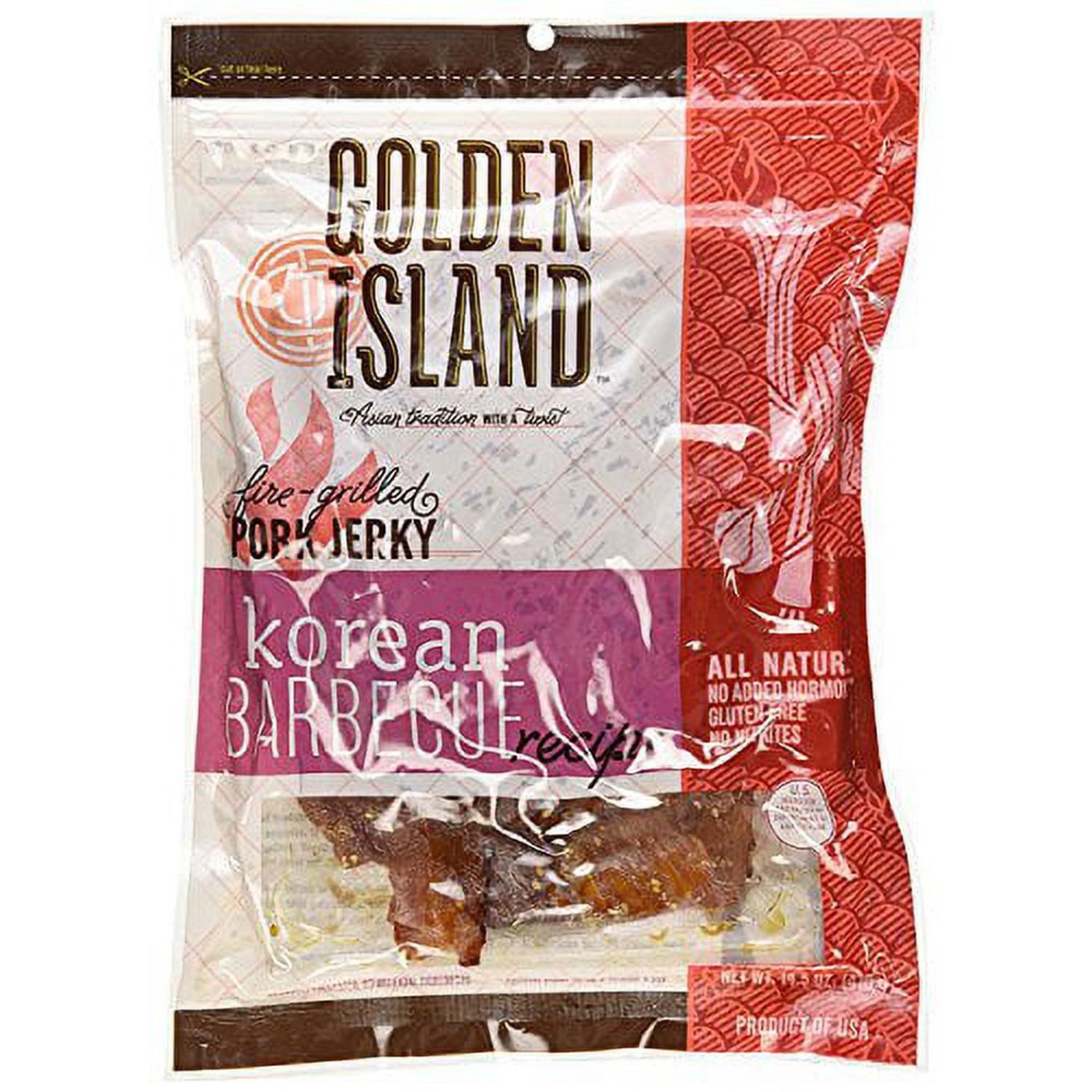 3 Packs Golden Island Korean BBQ Pork Jerky 14.5 oz Each Pack EXP 5/2027