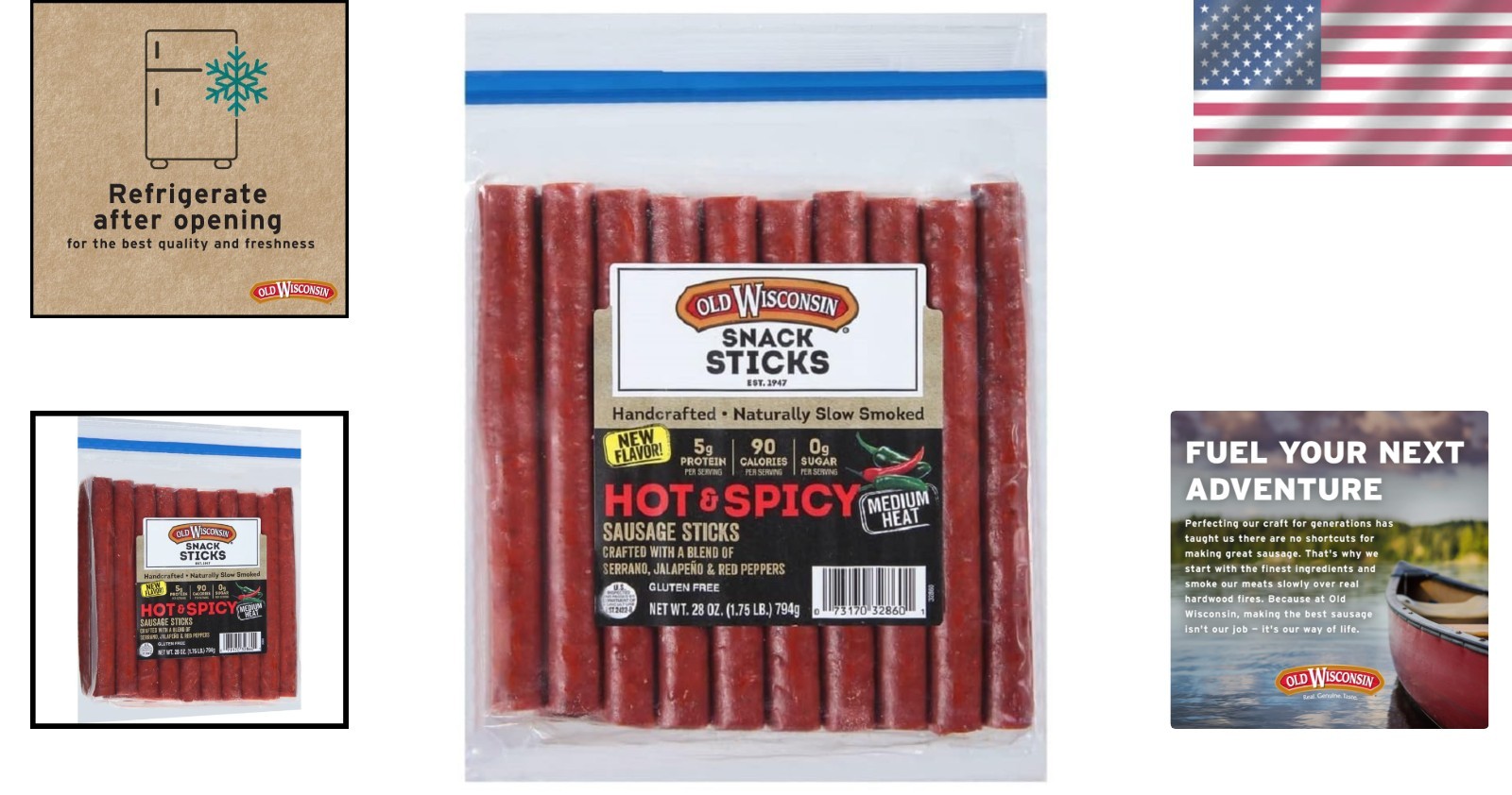 Delicious Hot & Spicy Sausage Sticks – Resealable 28oz, Perfect for Snacking