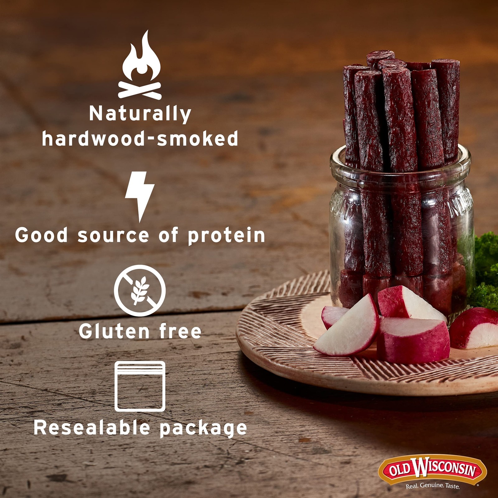 Old Wisconsin Beef Sausage Snack Sticks, Naturally 26 Ounce (Pack of 1)