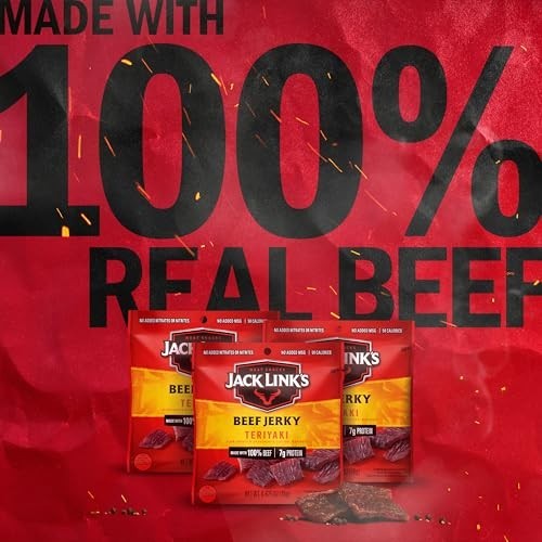 Jack Link’s Teriyaki Beef Jerky Multipack – (5 Pack) 0.625 oz Bags – Ready to Ea