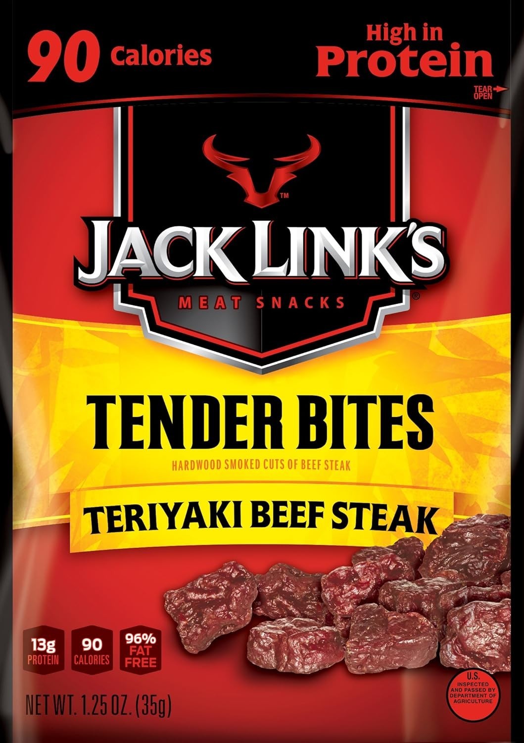 Full Box 10x Packs Jack Link’s Beef Steak Tender Bites, Teriyaki – 1.25oz Rach