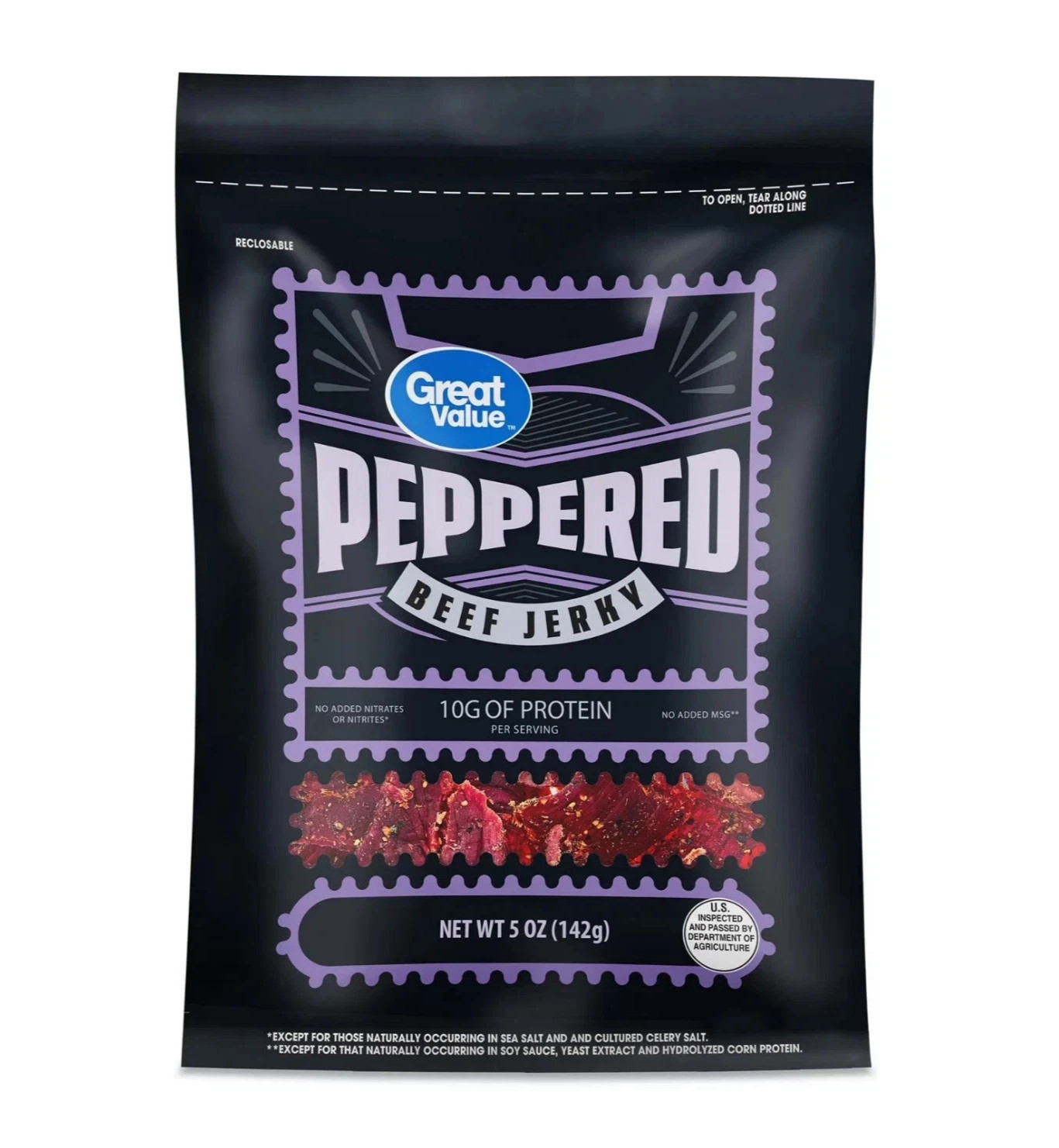 Great Value Peppered Beef Jerky, 5 Oz…