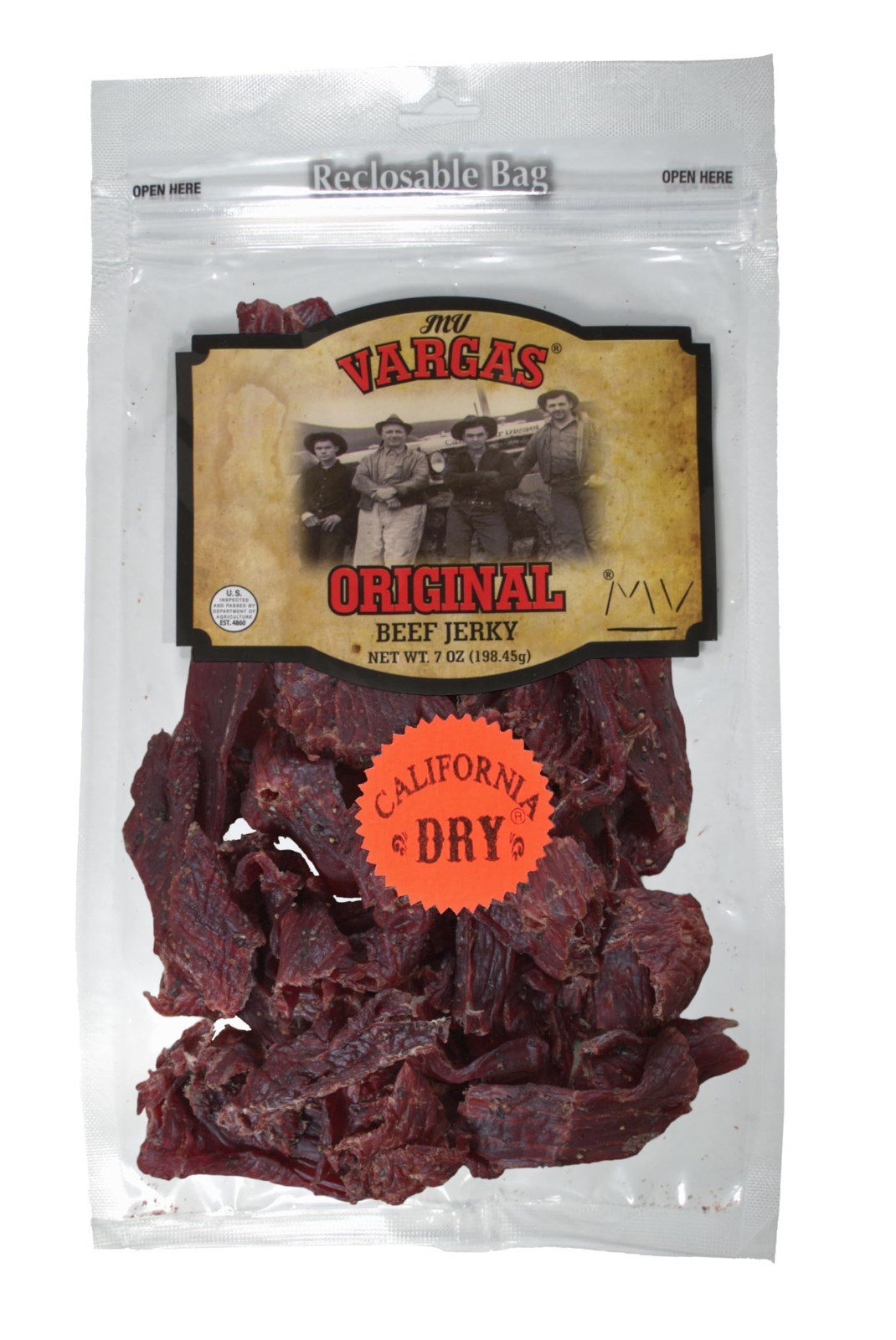 California Dry Beef Jerky – Original Flavor – Extra Dry Style – 7 oz Snack