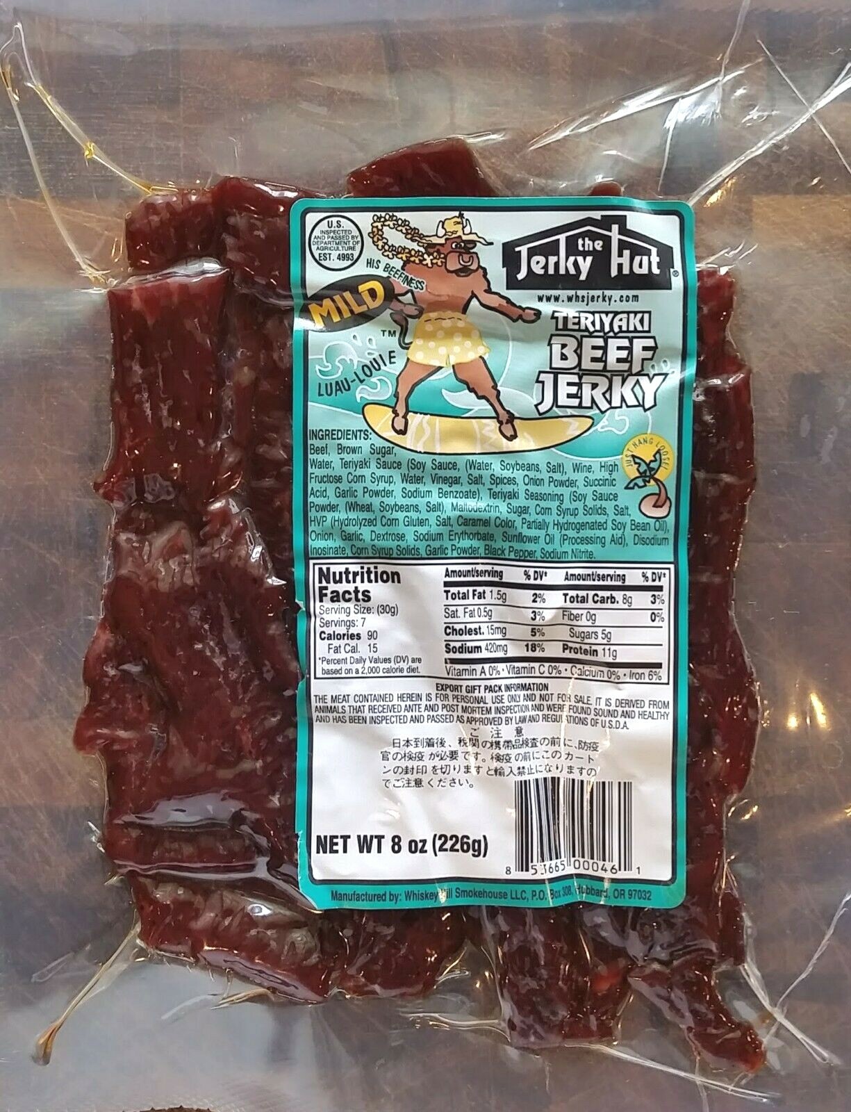 The Jerky Hut, Teriyaki beef jerky (8 oz.)