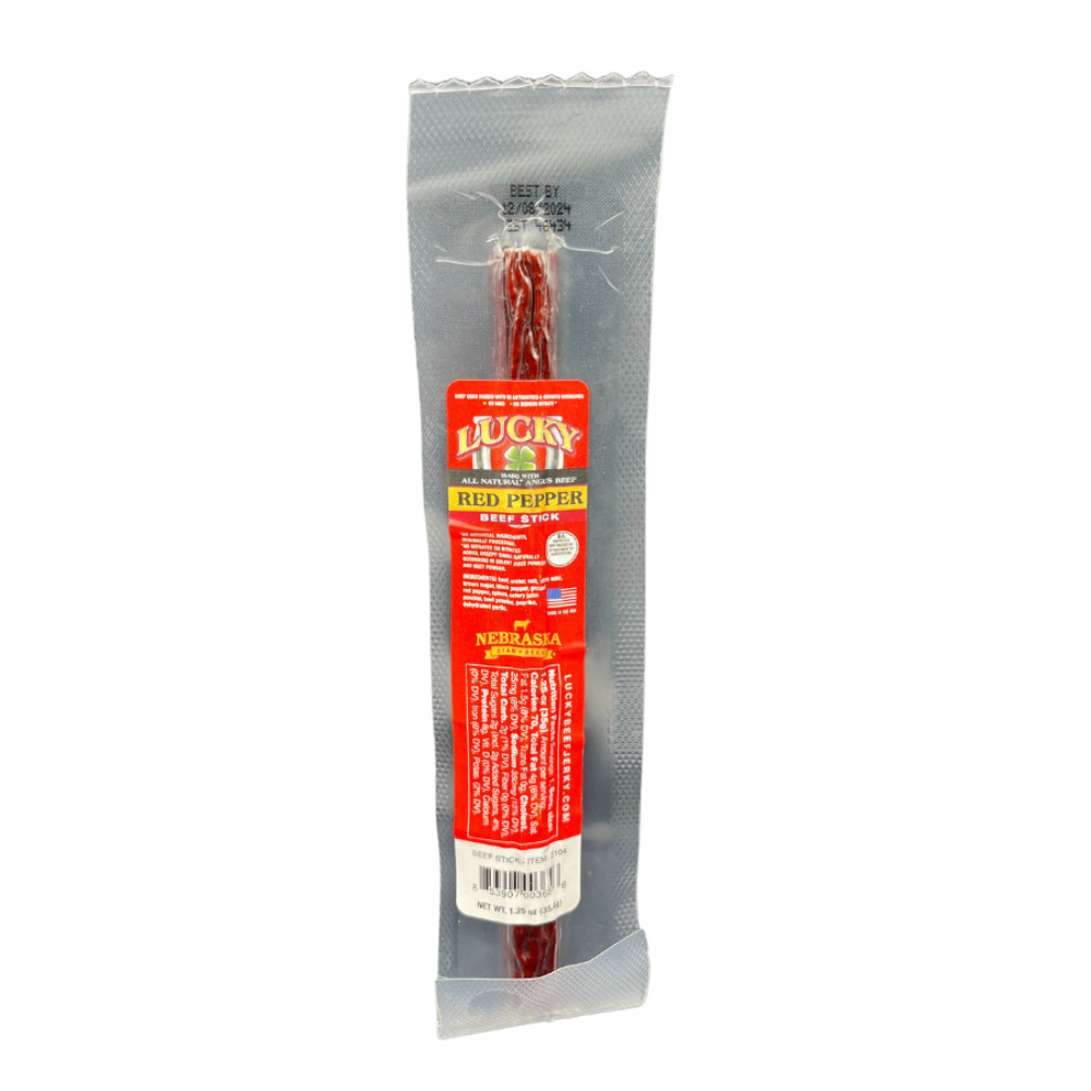 Red Pepper Beef Stick | Pack of 6 | 1.25 oz | Shipping Included | Nebraska Star