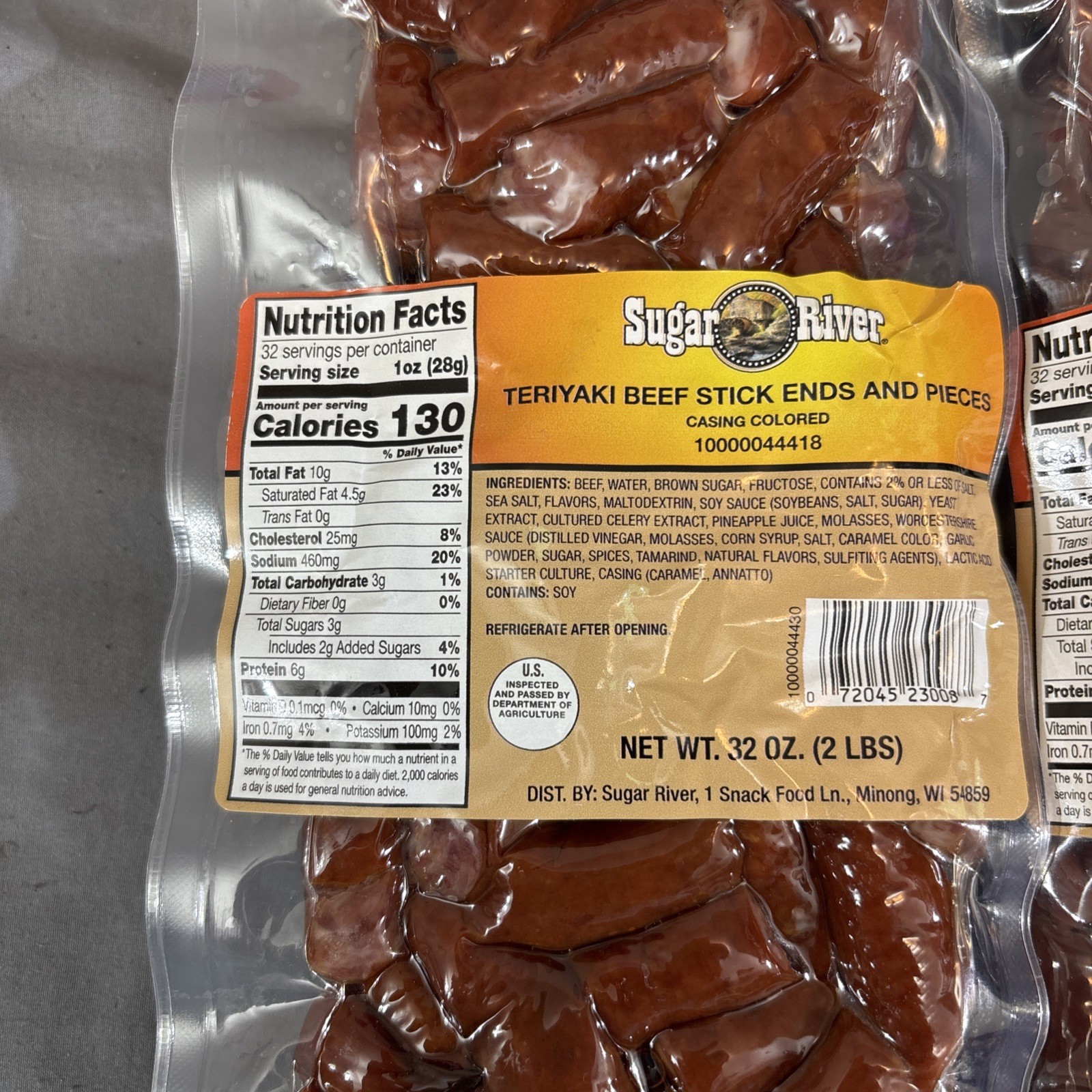 3 x 2lb SUGAR RIVER TERIYAKI BEEF STICK Ends & Pieces Gluten Free NEW PRODUCT