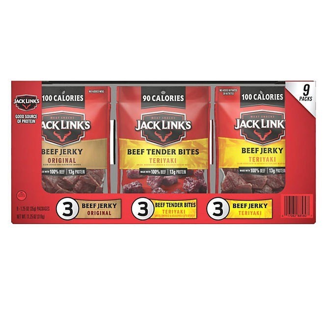 Jack Link’s Beef Jerky, Variety Pack, 1.25 oz. (9 Pack)