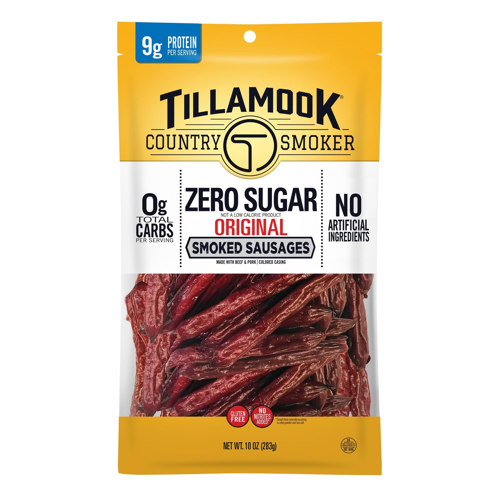 Tillamook Country Smoker Keto Friendly Zero Sugar Smoked Sausages, Original, 10