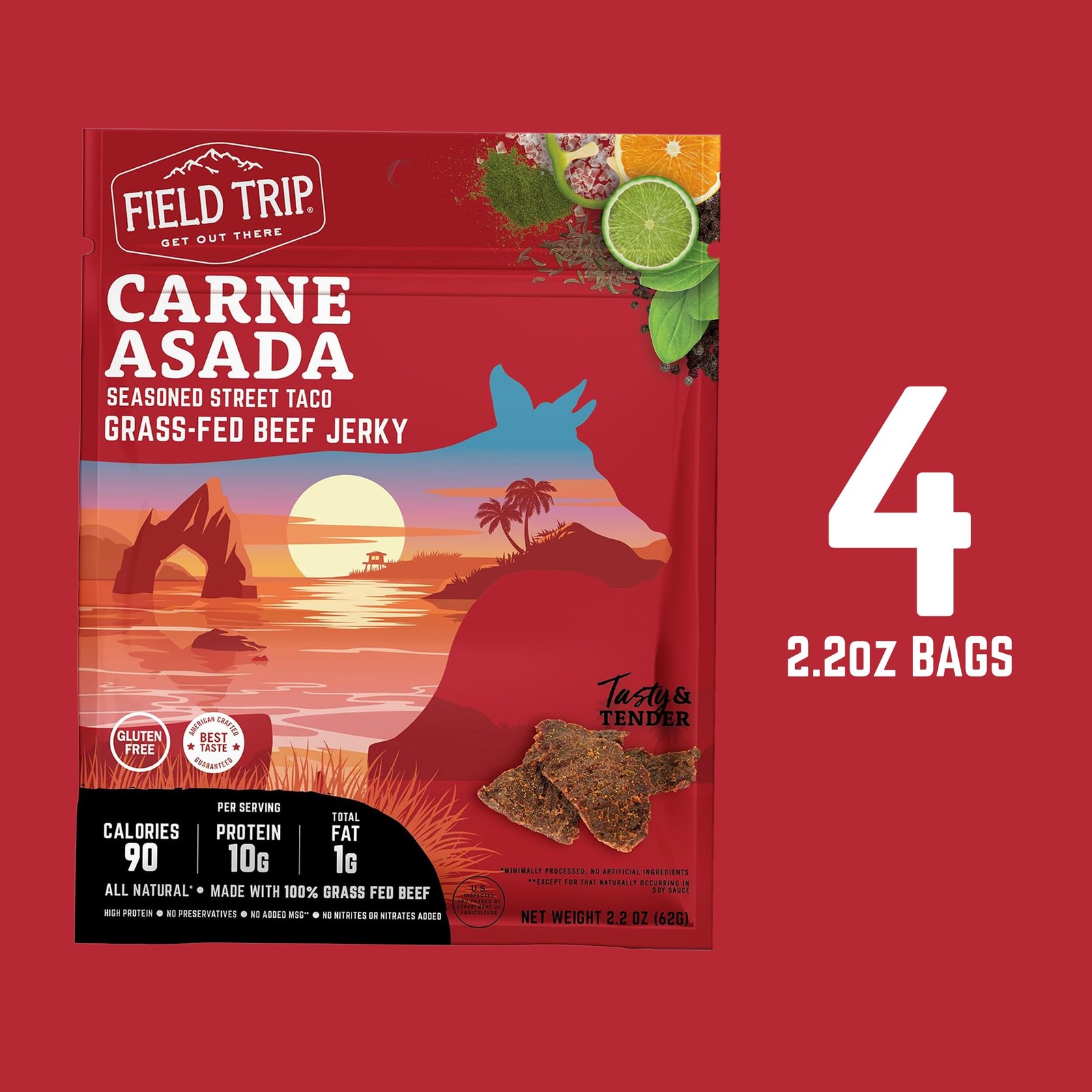 Field Trip Grass Fed Beef Jerky, Healthy Gluten Free Snacks, All Natural, Hig…