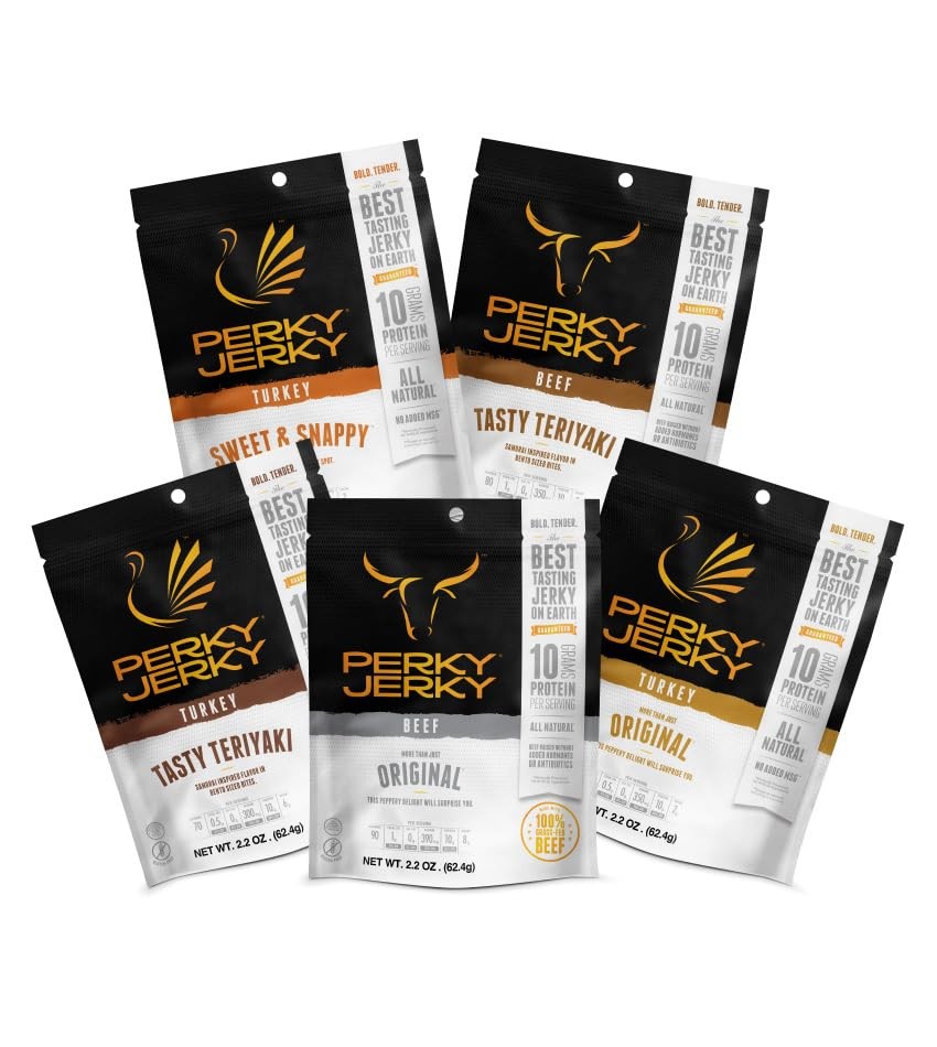 Variety Pack 1oz Trial Bags, 5 Unique Beef and Turkey Flavors Pack of 5